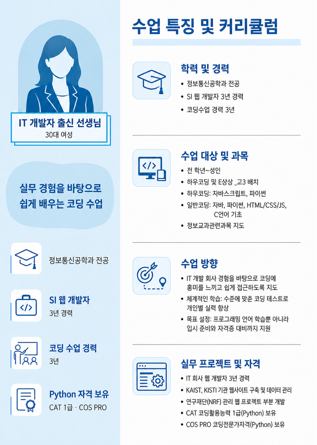 현직자 출신 선생님